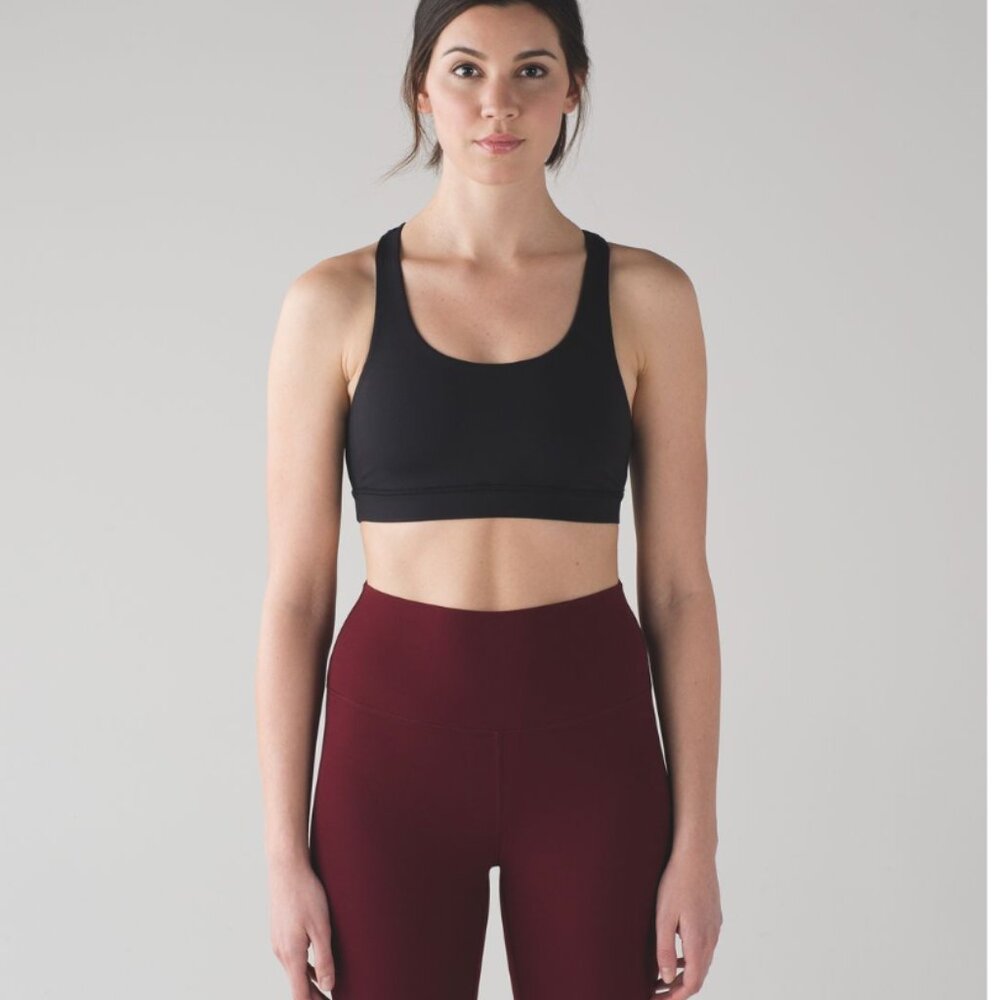 Lululemon Women's Training Invigorate Black Mesh Racerback Sports Bra Size 6 - Picture 14 of 15